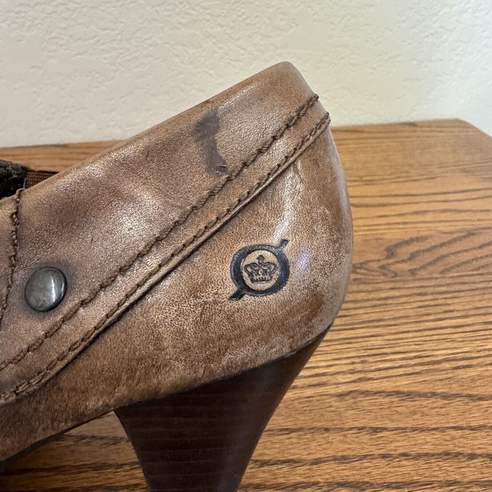 Born Ankle Booties Women's Size 8 Tanya Marrone Brown Leather Opanka Short - Picture 9 of 10